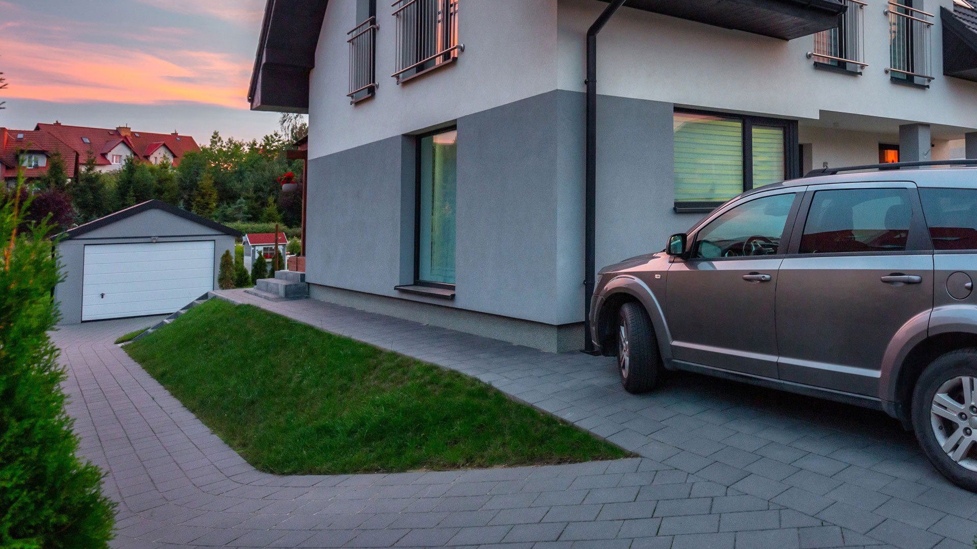 Concrete Garage in Winter