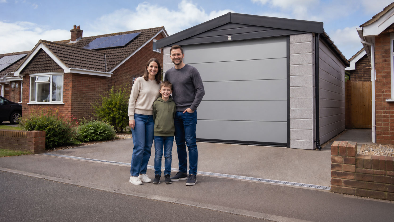 Young Family with New Precast Garage